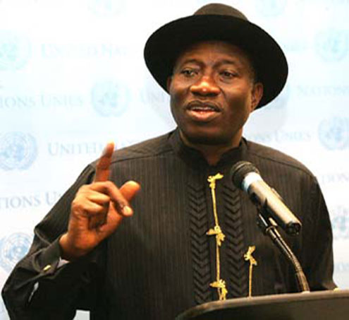President Jonathan address UN correspendents