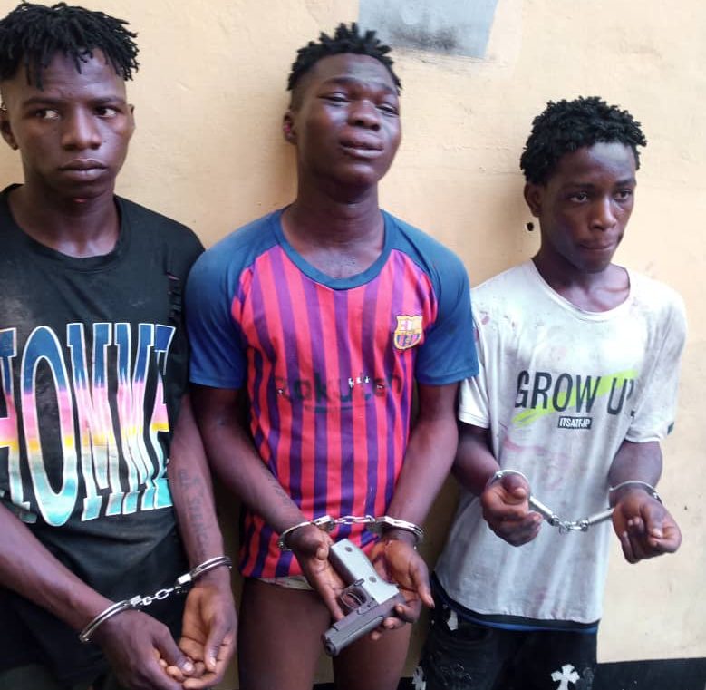 The suspected robbers arrested by police