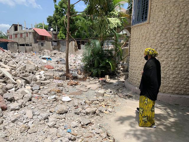 Amina Mohammed inspects the ruins left by Haiti earthquake